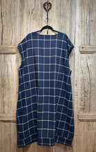 Preloved BARBARA LANG Navy and White Wool Check Dress