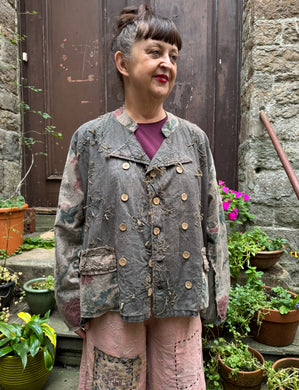 JLS Double Breasted Cotton Floral Jacket 1111