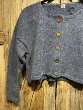 Handknits by ME Blue Crop Recycled Denim Cardigan