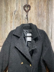 Preloved MADE IN ITALY Black Teddy Bear Coat