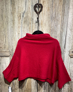 Preloved MOYURU Red Cowl Neck Cropped Top Wool