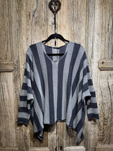 Grizas Grey Striped Linen Jumper 64052-BL506 SS26