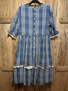 Preloved Ewa I Walla Blue Check Dress 55667 Dress