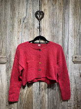 Handknits by ME Winter Berry Crop Wool & Mohair Mix Cardigan