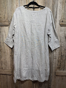 Preloved Mes Soeurs et Moi Grey Linen Stripe Dress