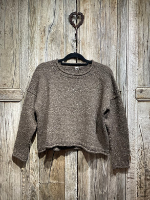 Handknits by ME Brown Crop Wool Jumper