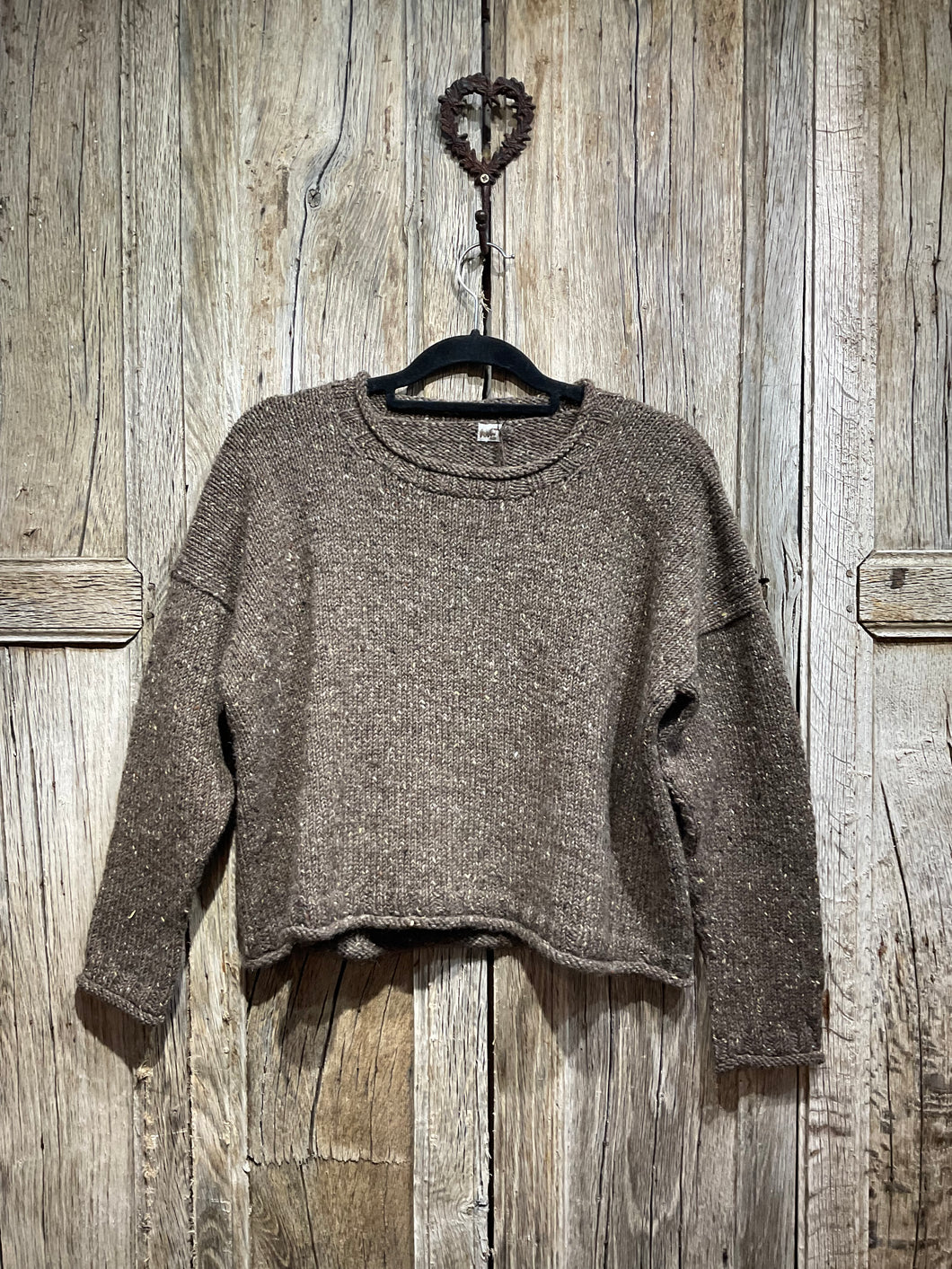 Handknits by ME Brown Crop Wool Jumper
