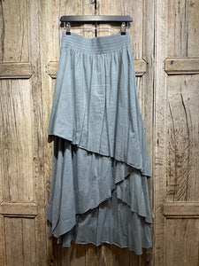 Preloved Blue Tiered Cotton Skirt