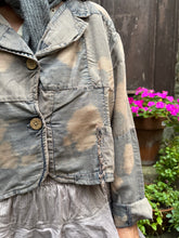 JLS Blue Grey Dip Dyed Cropped Cotton Jacket