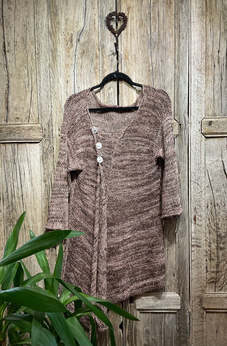 Preloved SKIF Mixed Colour Linen & Silk Cardigan