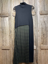 Preloved MAMA B Black Sleeveless Dress with Green/Black Check Detail