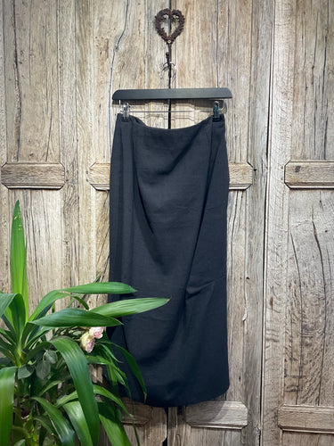 Preloved LILITH Fish-Tail Lined Linen Black Skirt