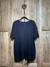 Preloved Foil Navy Cotton Top