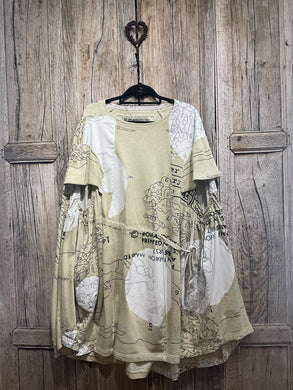 Preloved RUNDHOLZ Pistachio Map Print Oversize Tunic