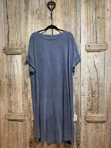 Preloved Oska Washed Blue Cotton T-Shirt Dress