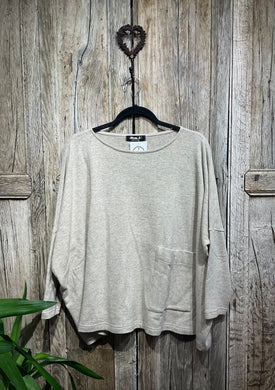 Preloved MAMA B Beige Long Sleeve Top with Front Pocket