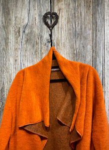 Preloved (NO LABEL) Edge to Edge Orange Wool Coat