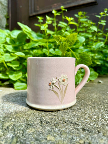 Hogben Pottery Mug - Pink Narcissi