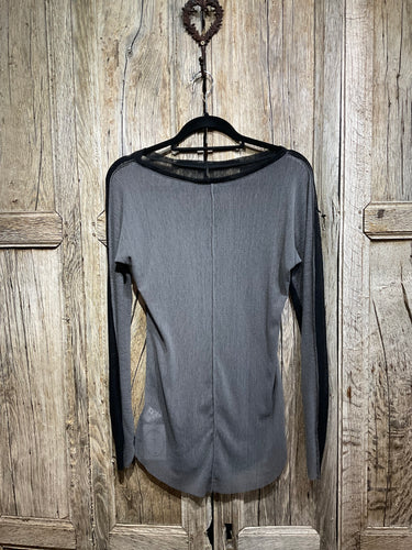 Preloved GALA Black & Grey Mesh Top