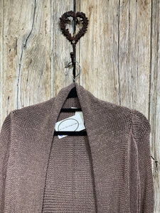 Preloved Lilac Brown Wrap Cardigan