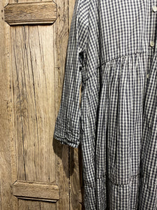 Preloved PRIVATSACHEN Blue Check Cotton Jacket/Smock