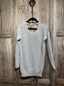 Preloved Sarah Pacini Grey Linen Mix Jumper