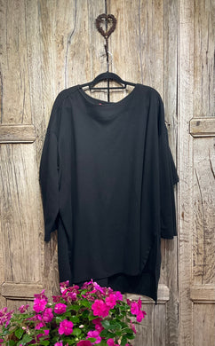 Preloved RASPBERRY BAZAAR, Black Oversize Top