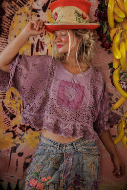 Magnolia Pearl Eyelet Rosemary Blouse Purple Boba 2215