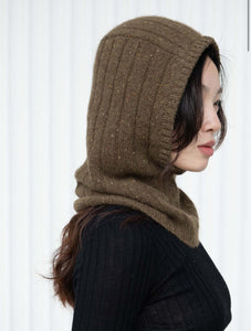 Oats & Rice Cashmere Ribbed Balaclava Green OR25-H05
