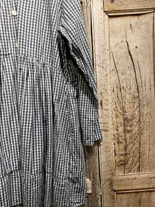 Preloved PRIVATSACHEN Blue Check Cotton Jacket/Smock