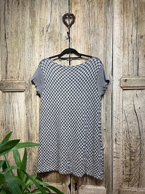 Preloved SARAH PACINI Checkerboard Grey Tunic