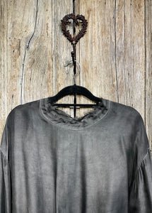 Preloved SANCTAMUERTE Charcoal Silk Mix Top