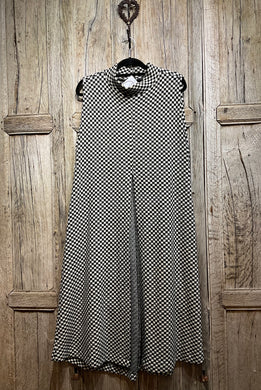 Preloved Black & White Check Long Jersey Tunic