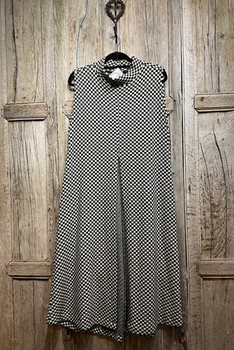 Preloved Black & White Check Long Jersey Tunic