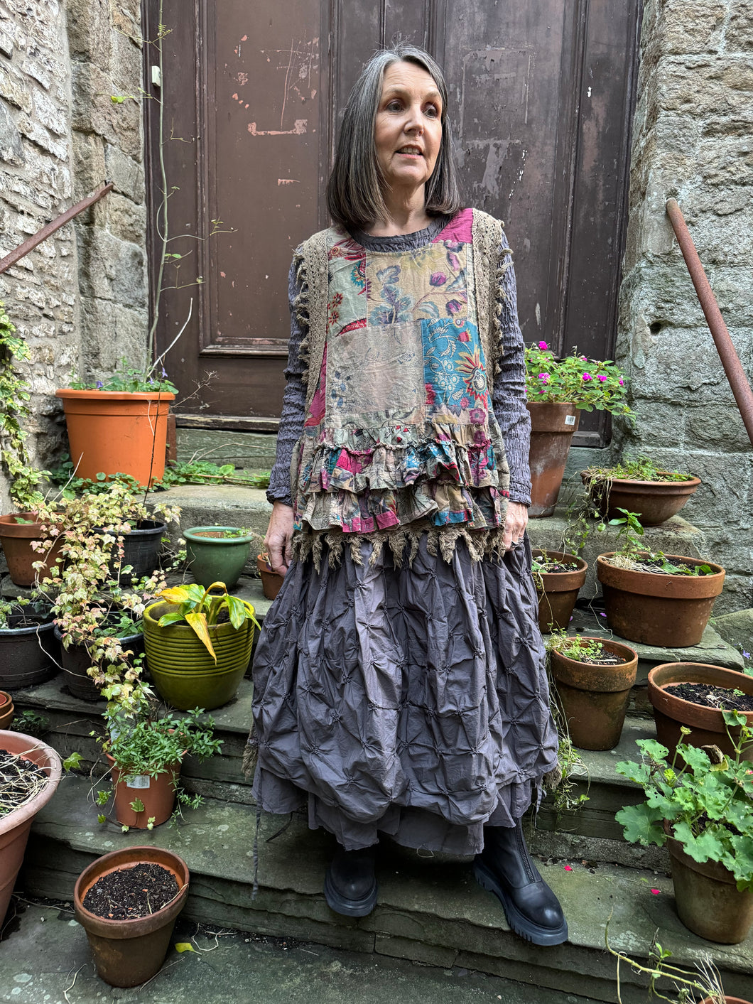 JLS Layering Cotton Tiered Dress 1115