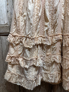 JLS Antique Cream Lace & Embroidery Cotton Sun Dress 1102