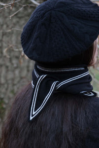 Oats & Rice Bronte Ebony Black Cashmere Scarf OR25-NS01
