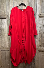 Preloved ZANZEA Long Red Dress with Zip Detail