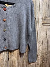 Handknits by ME Blue Recycled Denim Crop Cardigan