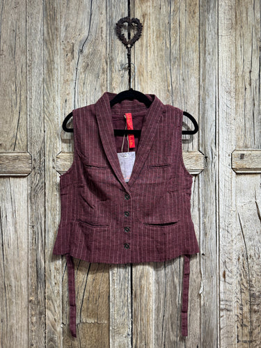 Ewa i Walla Burgundy Tula Waistcoat AW24 33382