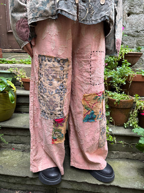 JLS Stripe Appliqué Wide Leg Trousers 1079