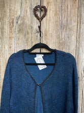 Preloved Blue & Black Alpaca Cardigan