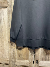 Preloved TUZZI Black Cowl Neck Top with Silver Detail