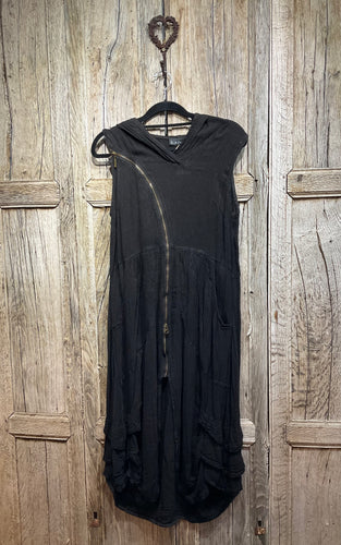 Preloved Bohème, Crinkle Linen Sleeveless Hooded Dress