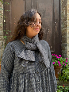 THING Mini Check Navy Scarf 7087 AW25