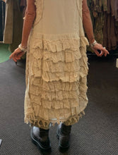 JLS Cream Embroidery Appliqué & Lace Layering Tunic Dress 1106