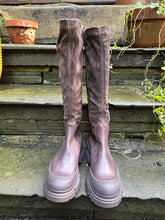 Lofina Gasoline Leather Suede Chocolate Boots 6344