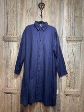 Preloved ESKANDER Navy Blue Stripe Shirt Dress
