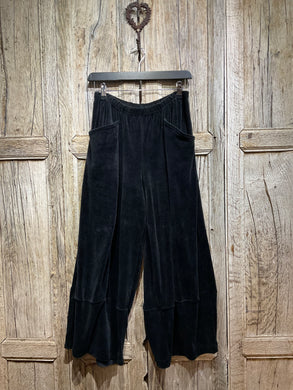 Preloved Black Velvet Trousers