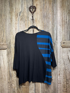 Preloved Alembika Black & Blue Stripe Tee